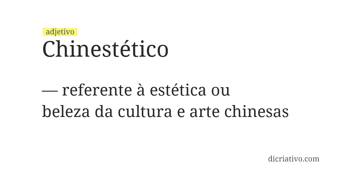 Significado de chinestético