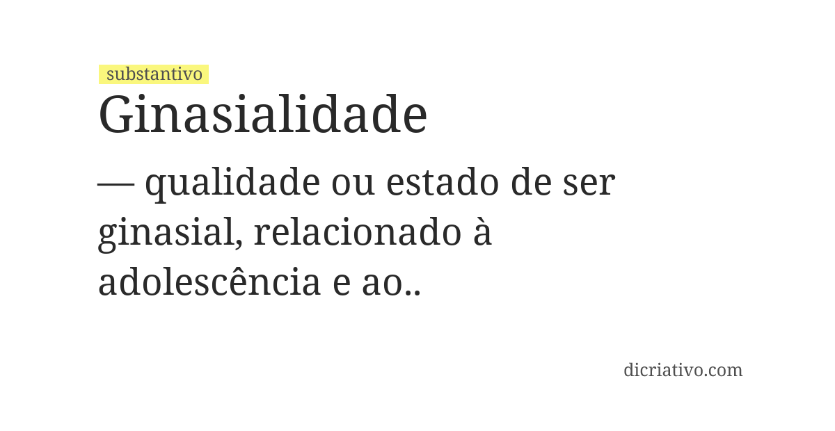 Significado de ginasialidade