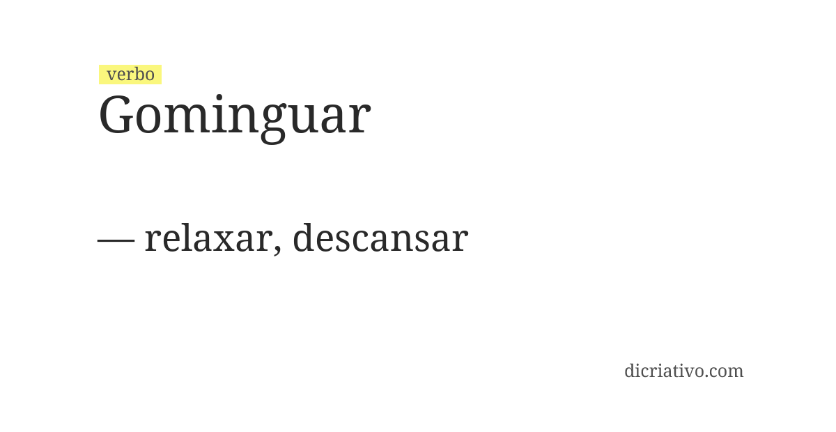 Significado de gominguar