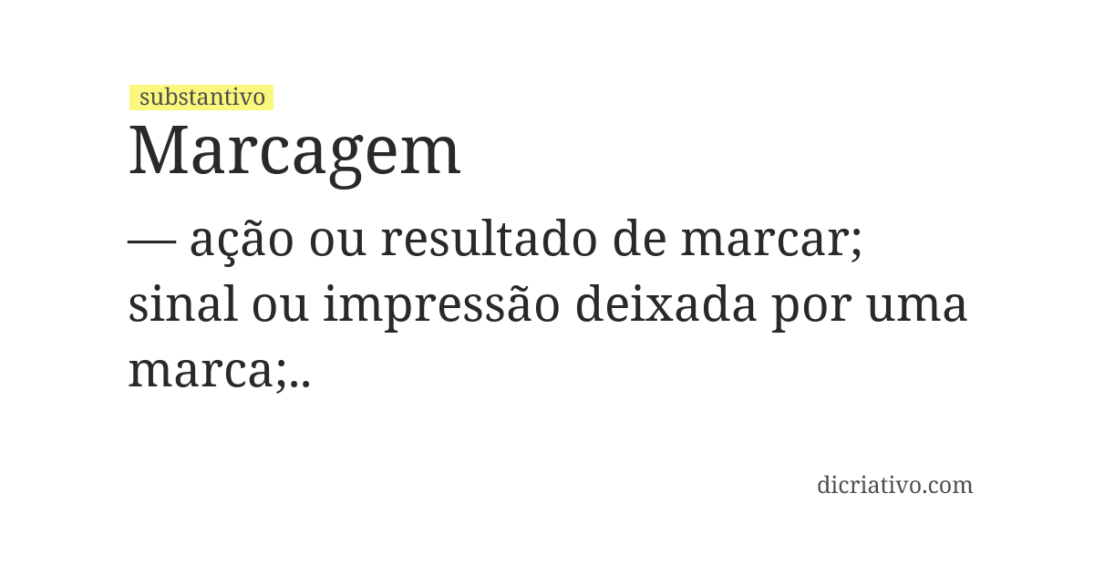 Significado de marcagem