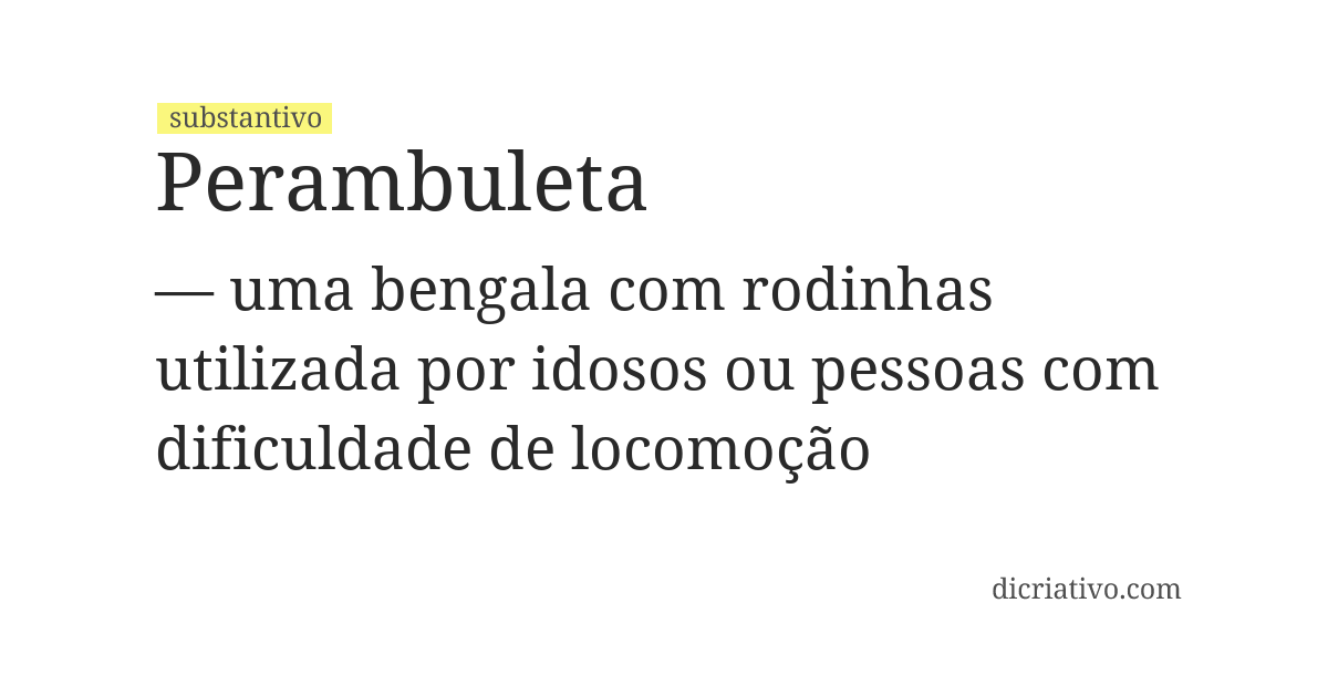 Significado de perambuleta