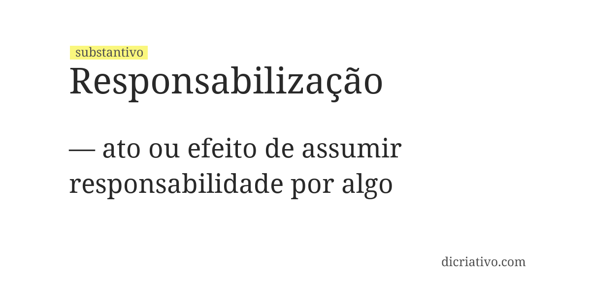 Significado de responsabilização