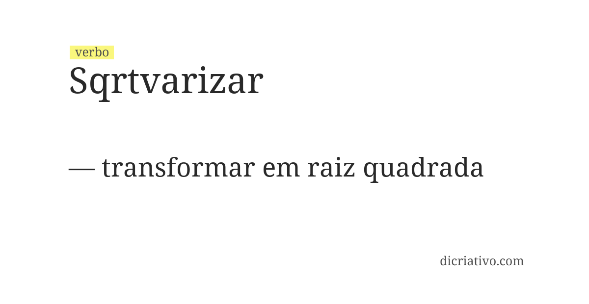 Significado de sqrtvarizar