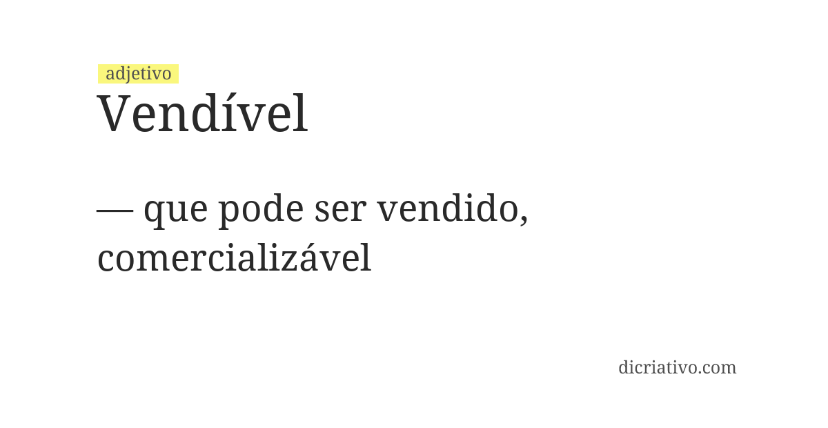 Significado de vendível