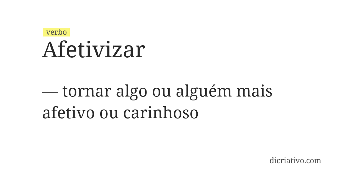 Significado de afetivizar