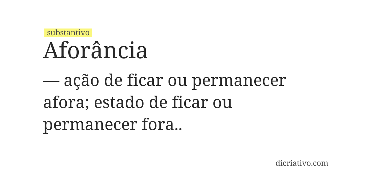 Significado de aforância