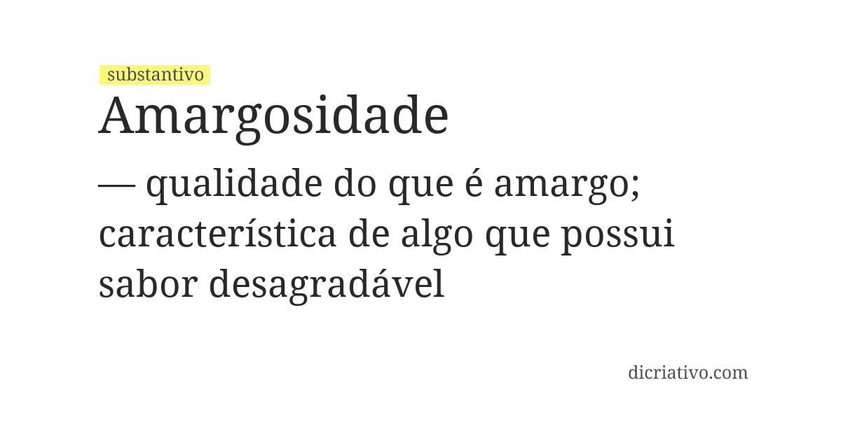 Significado de amargosidade