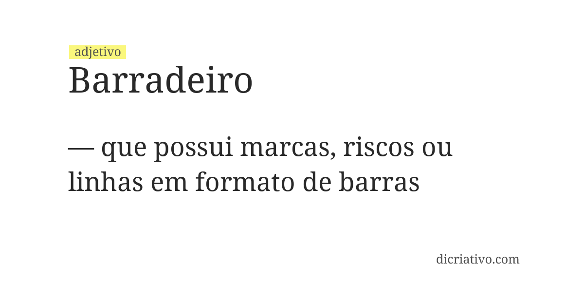 Significado de barradeiro