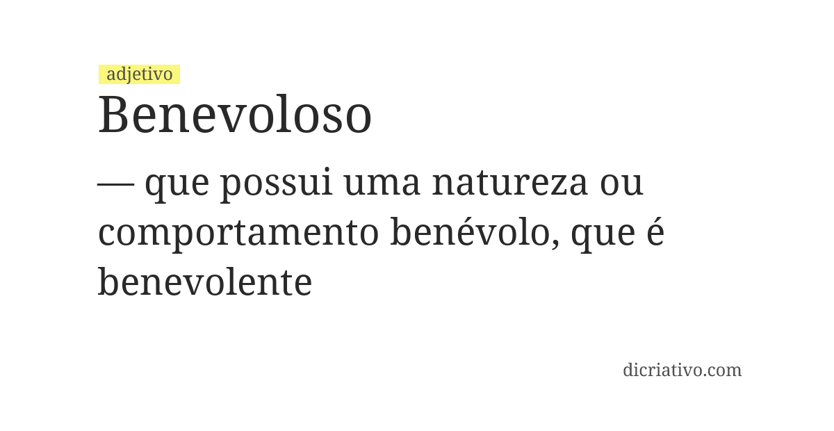 Significado de benevoloso