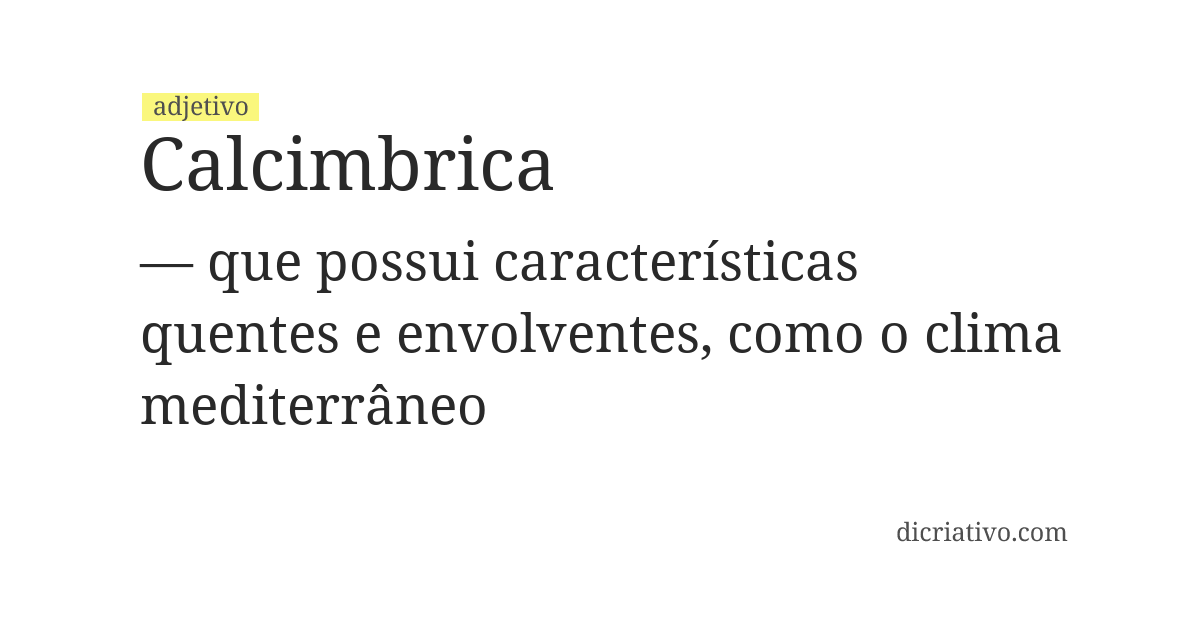 Significado de calcimbrica
