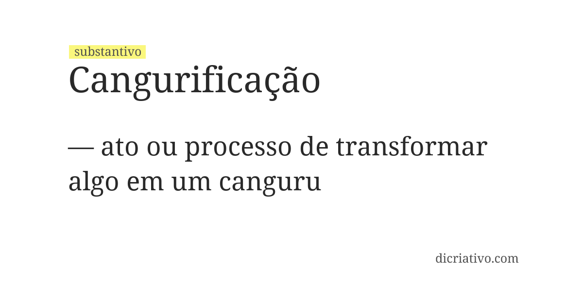 Significado de cangurificação