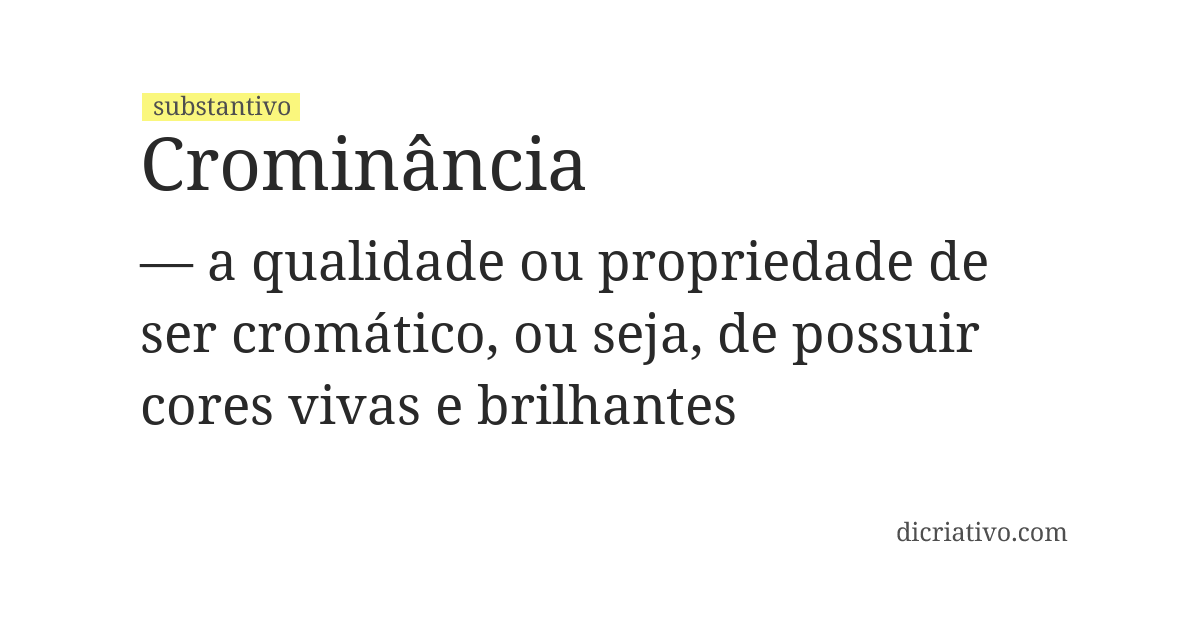 Significado de crominância