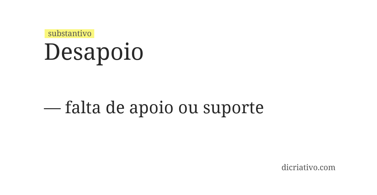 Significado de desapoio