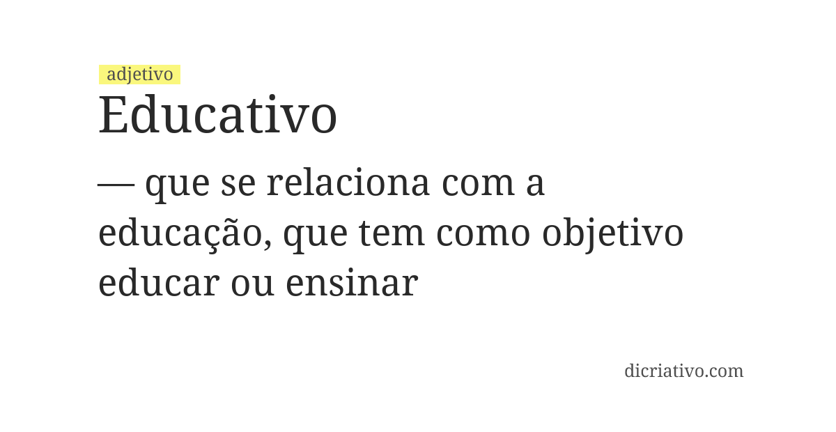 Significado de educativo