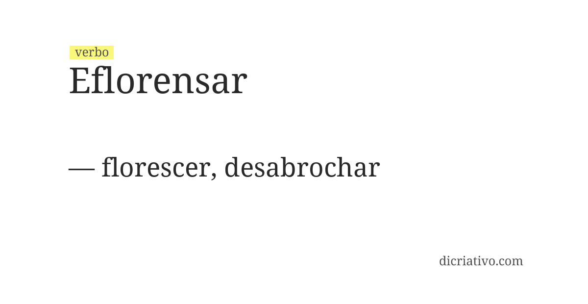 Significado de eflorensar