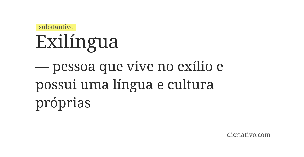 Significado de exilíngua