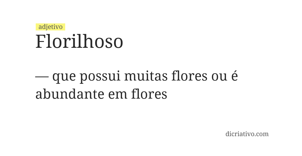 Significado de florilhoso