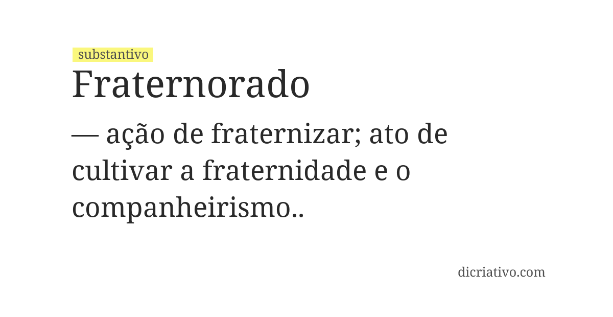 Significado de fraternorado
