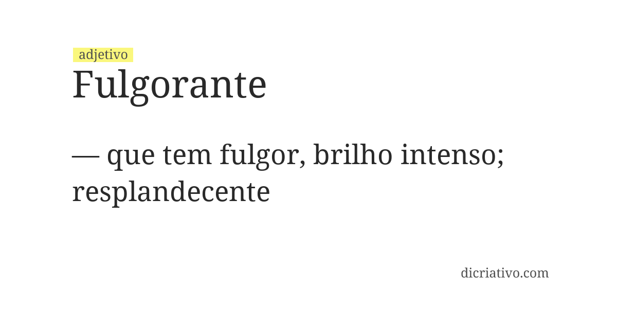 Significado de fulgorante