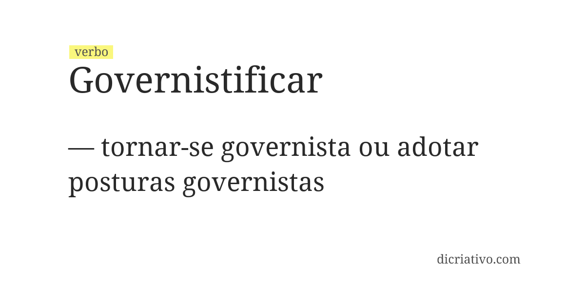 Significado de governistificar