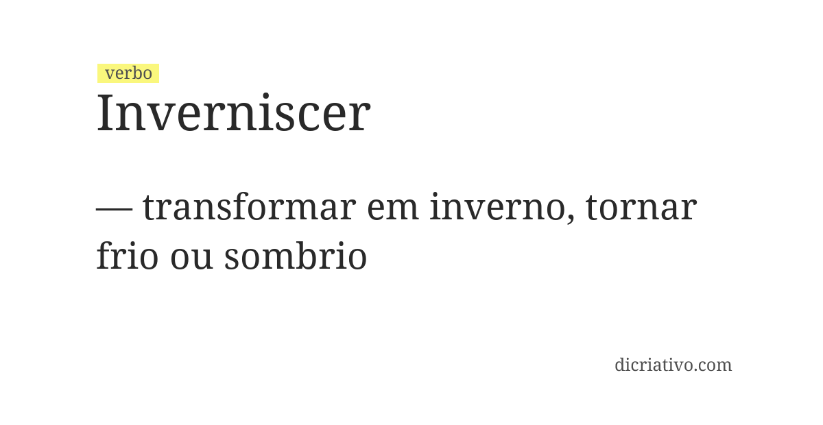 Significado de inverniscer