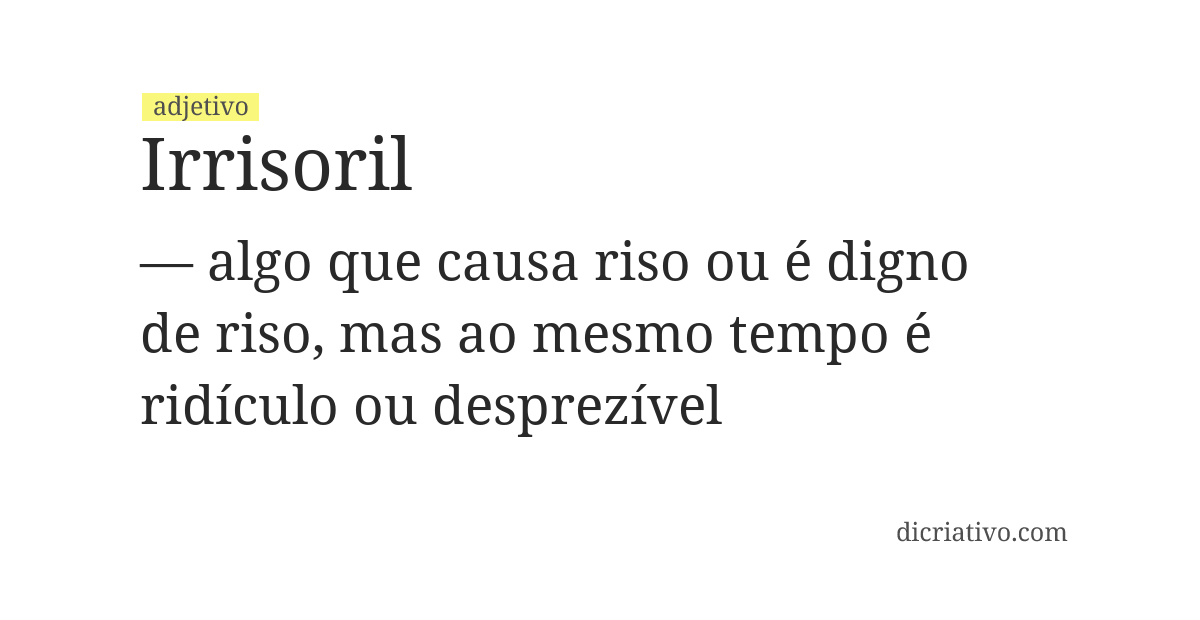 Significado de irrisoril