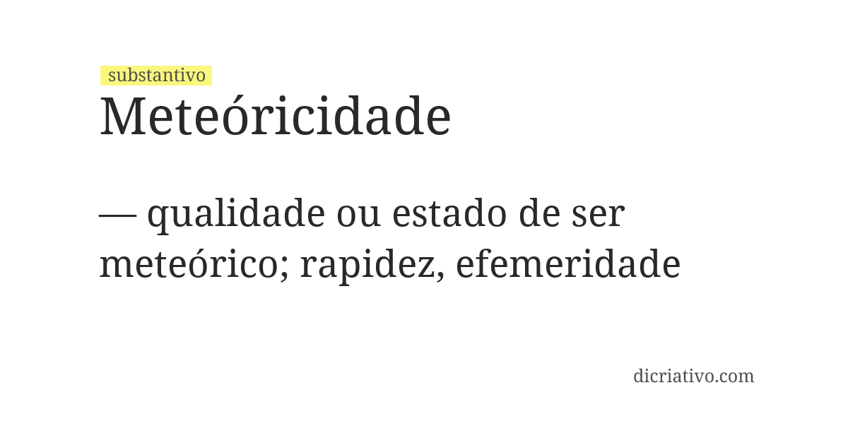 Significado de meteóricidade
