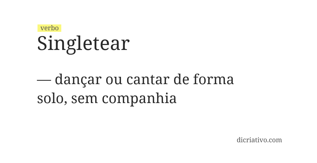 Significado de singletear