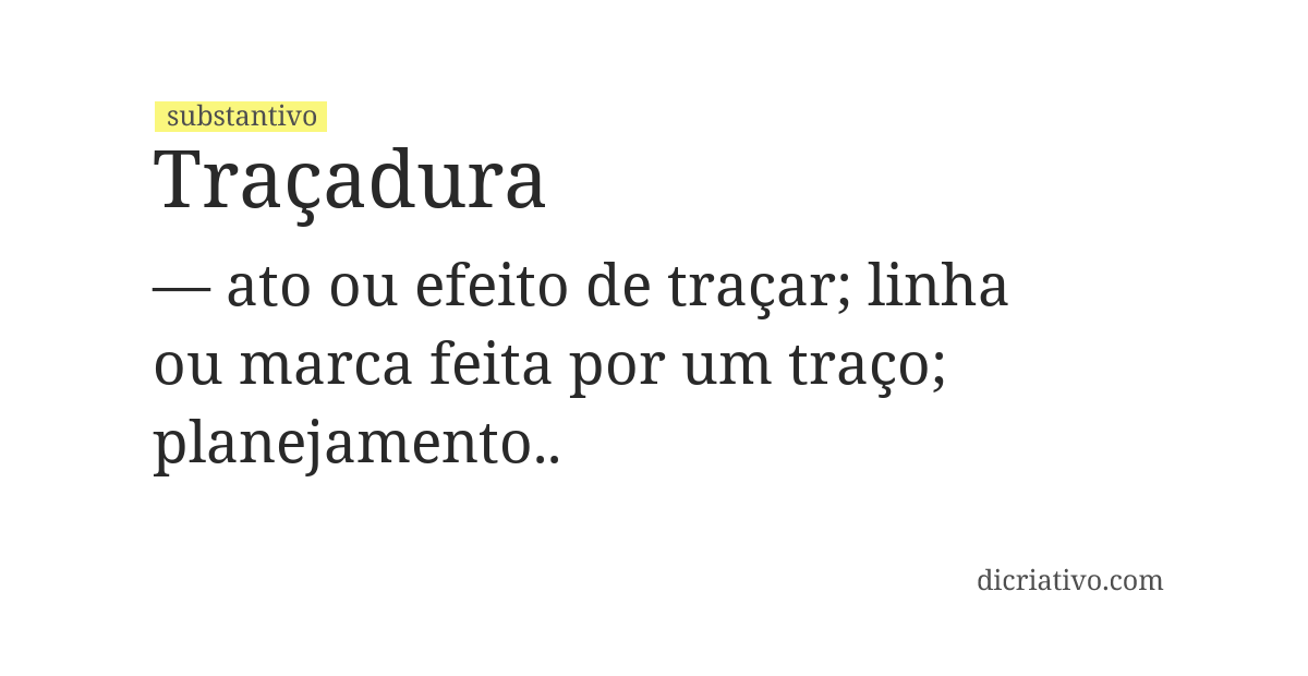 Significado de traçadura