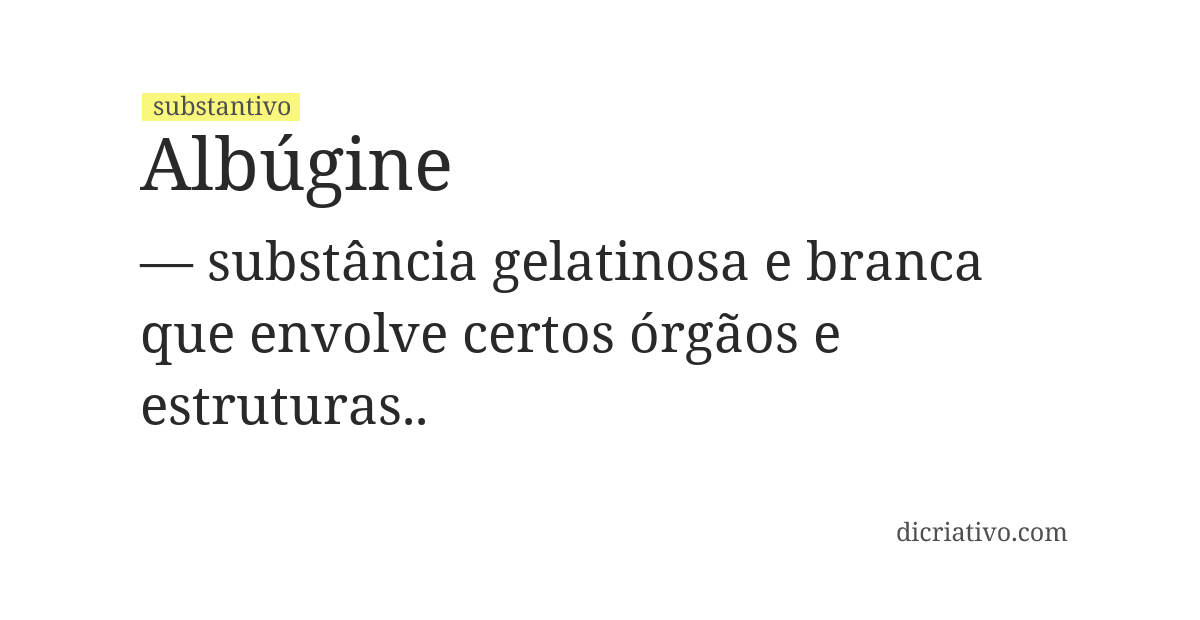 Significado de albúgine