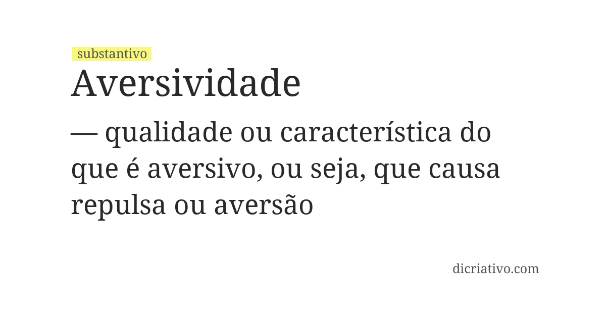 Significado de aversividade