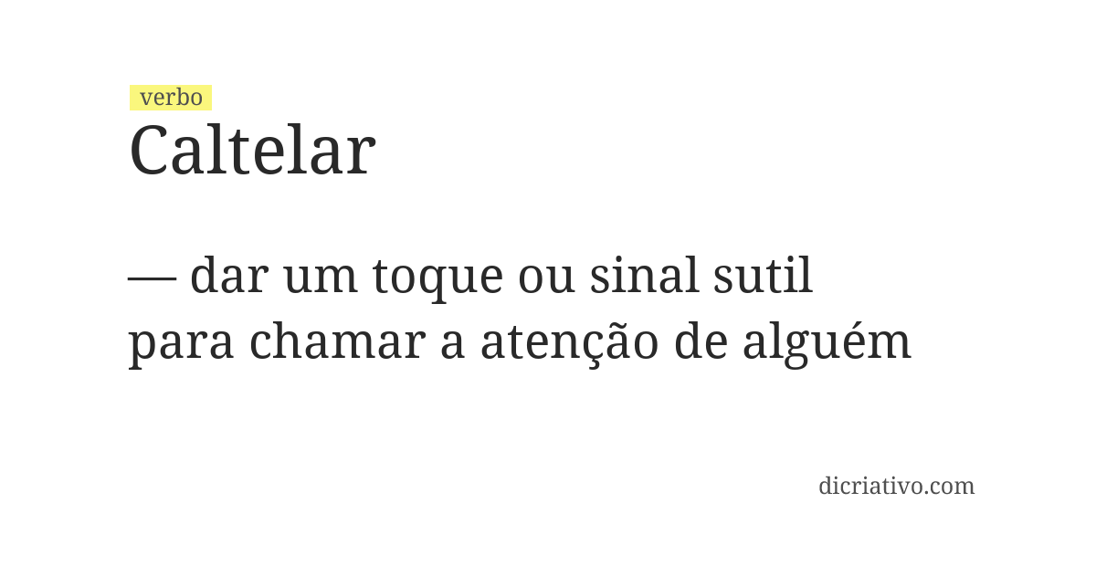 Significado de caltelar
