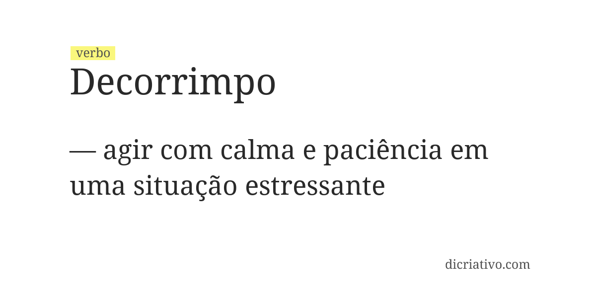 Significado de decorrimpo