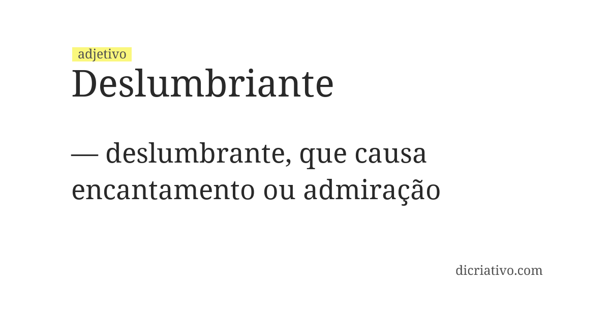 Significado de deslumbriante