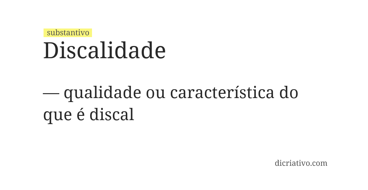 Significado de discalidade