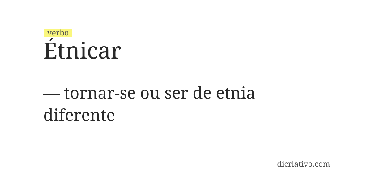 Significado de étnicar