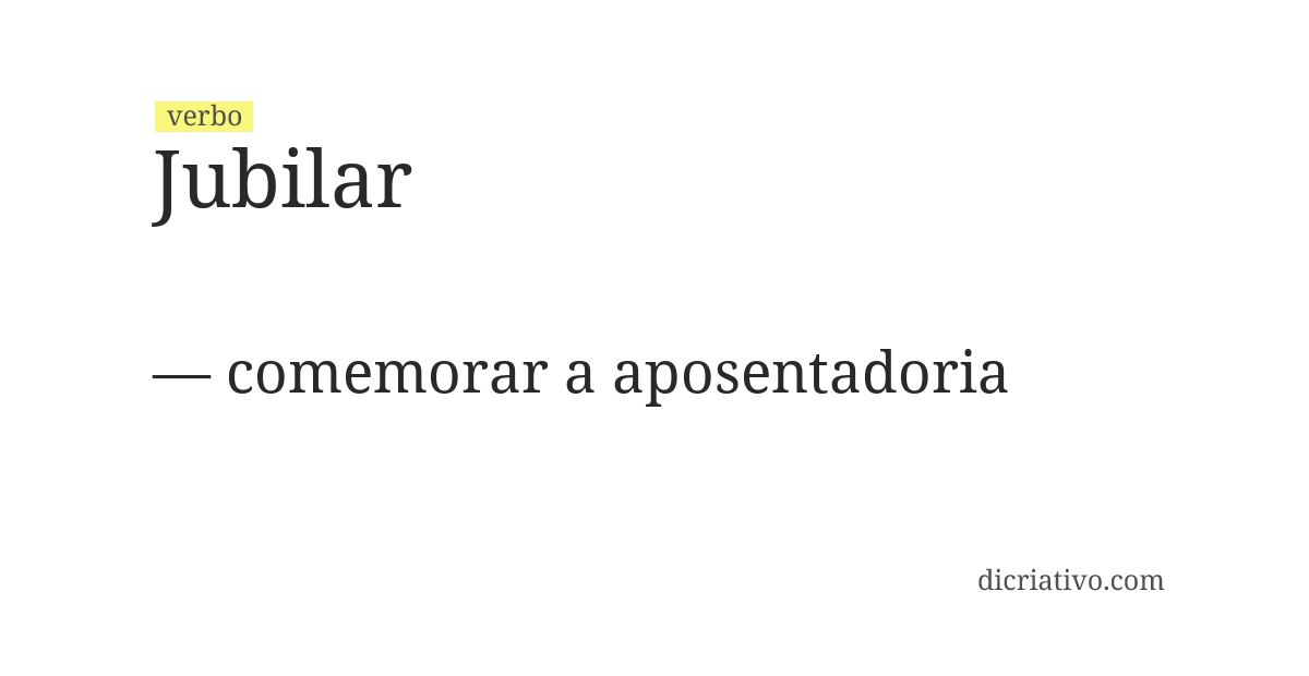 Significado de jubilar