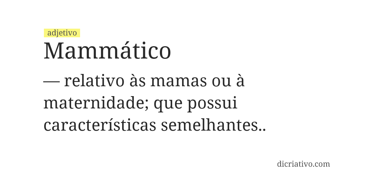Significado de mammático