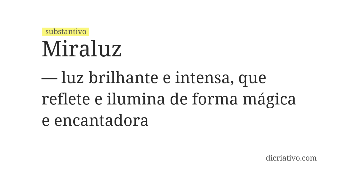 Significado de miraluz