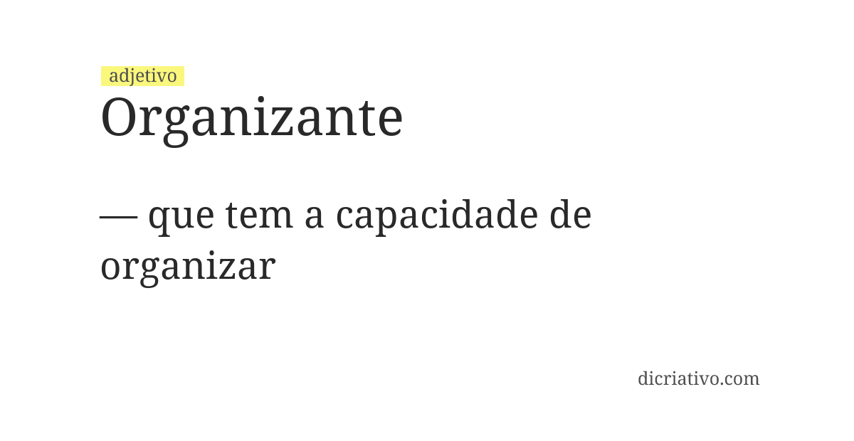 Significado de organizante
