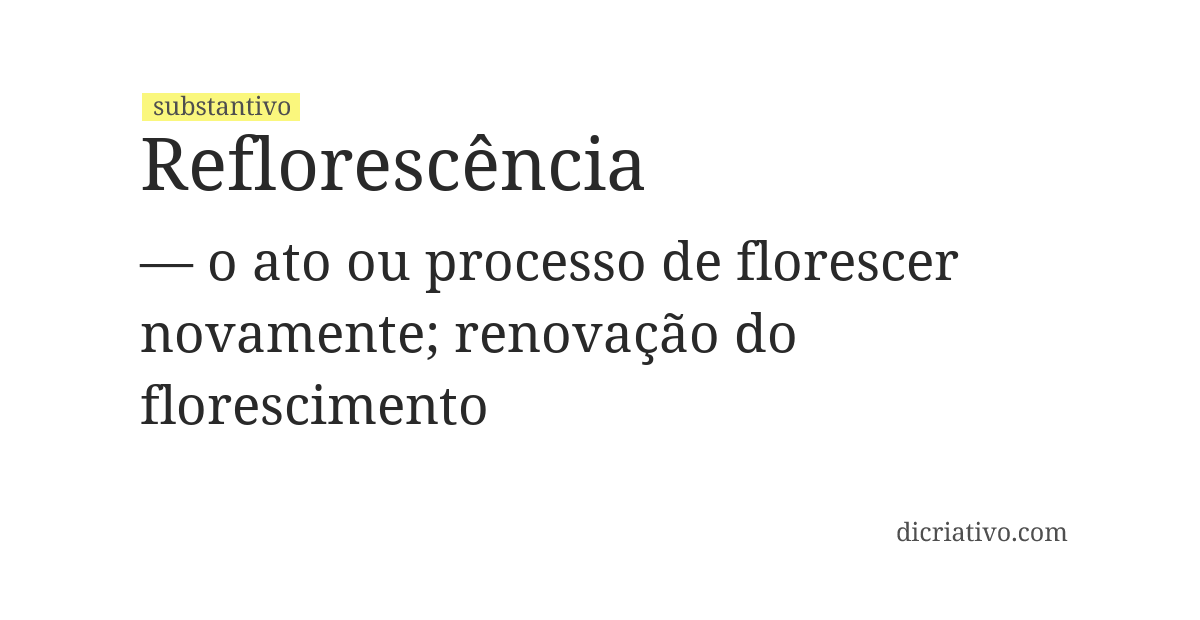 Significado de reflorescência