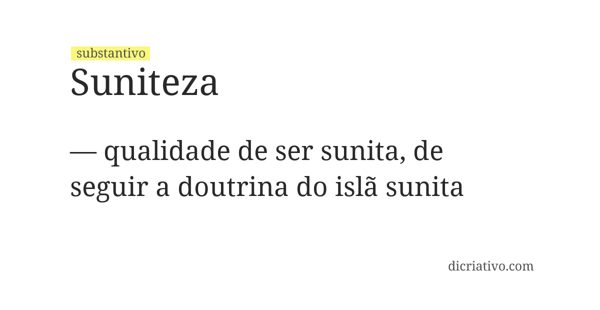 Significado de suniteza