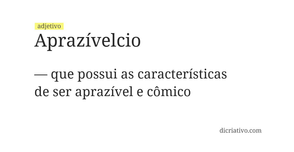 Significado de aprazívelcio
