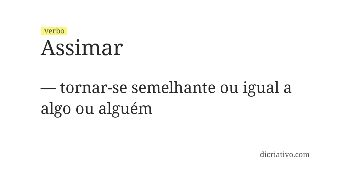 Significado de assimar