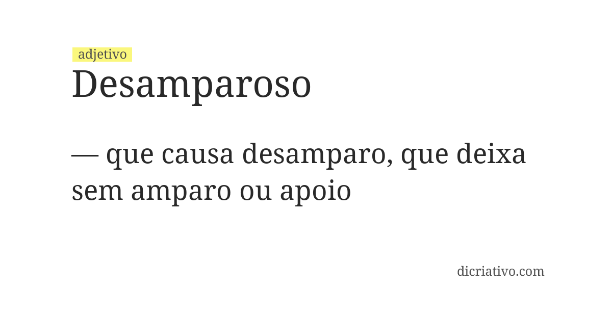 Significado de desamparoso