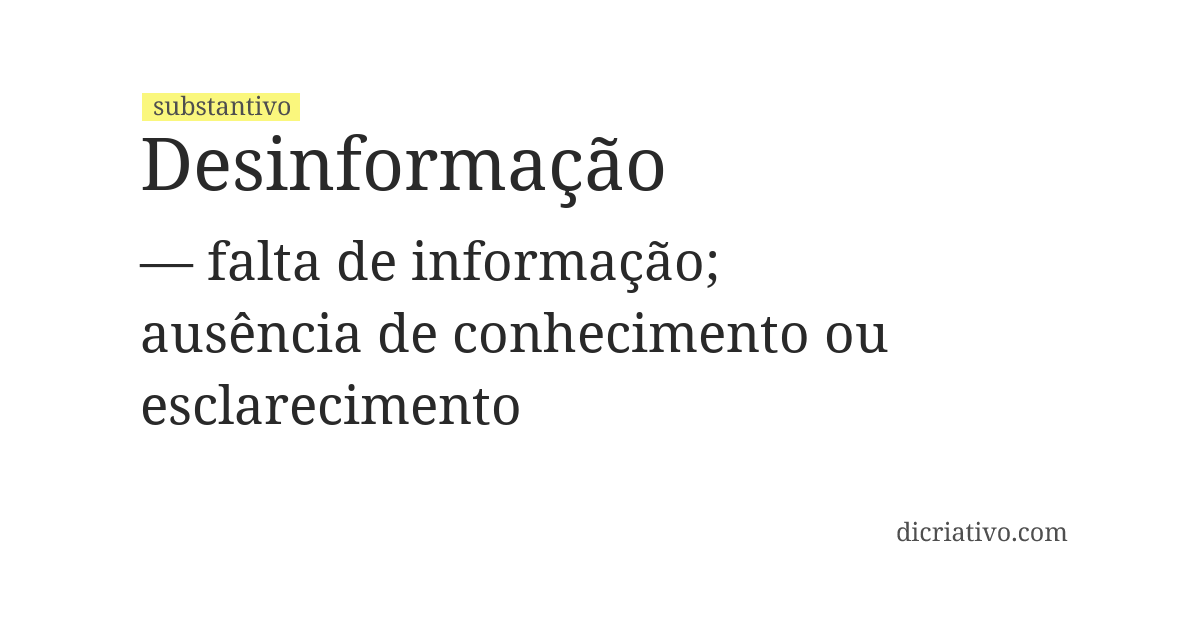 Significado de desinformação