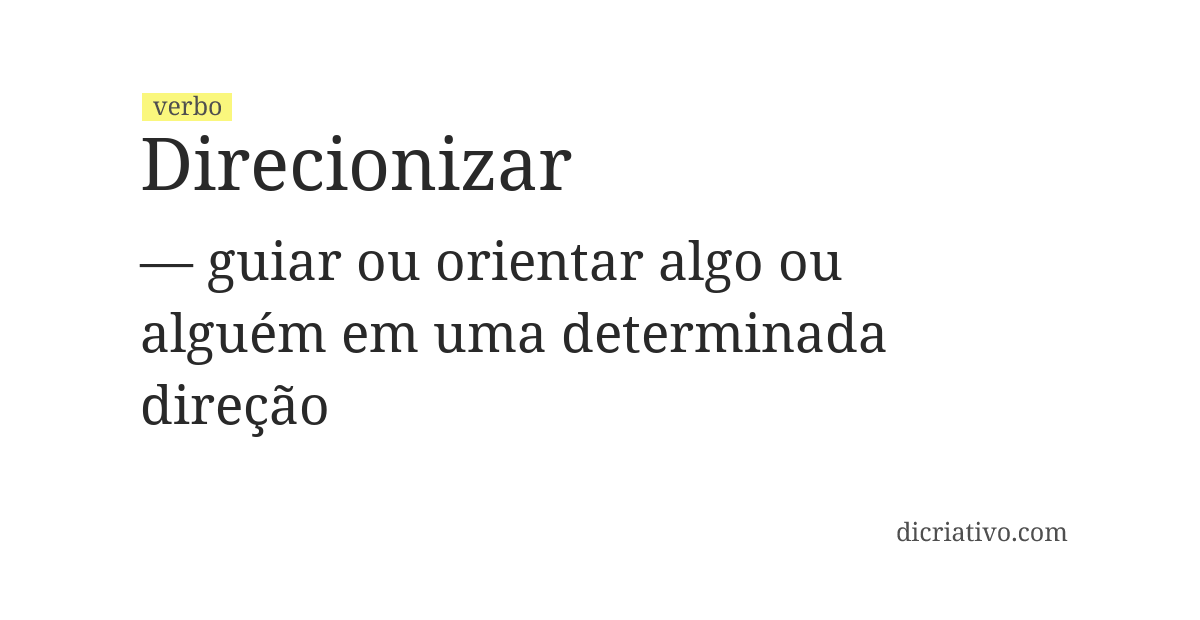 Significado de direcionizar