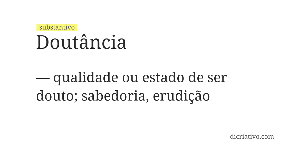 Significado de doutância
