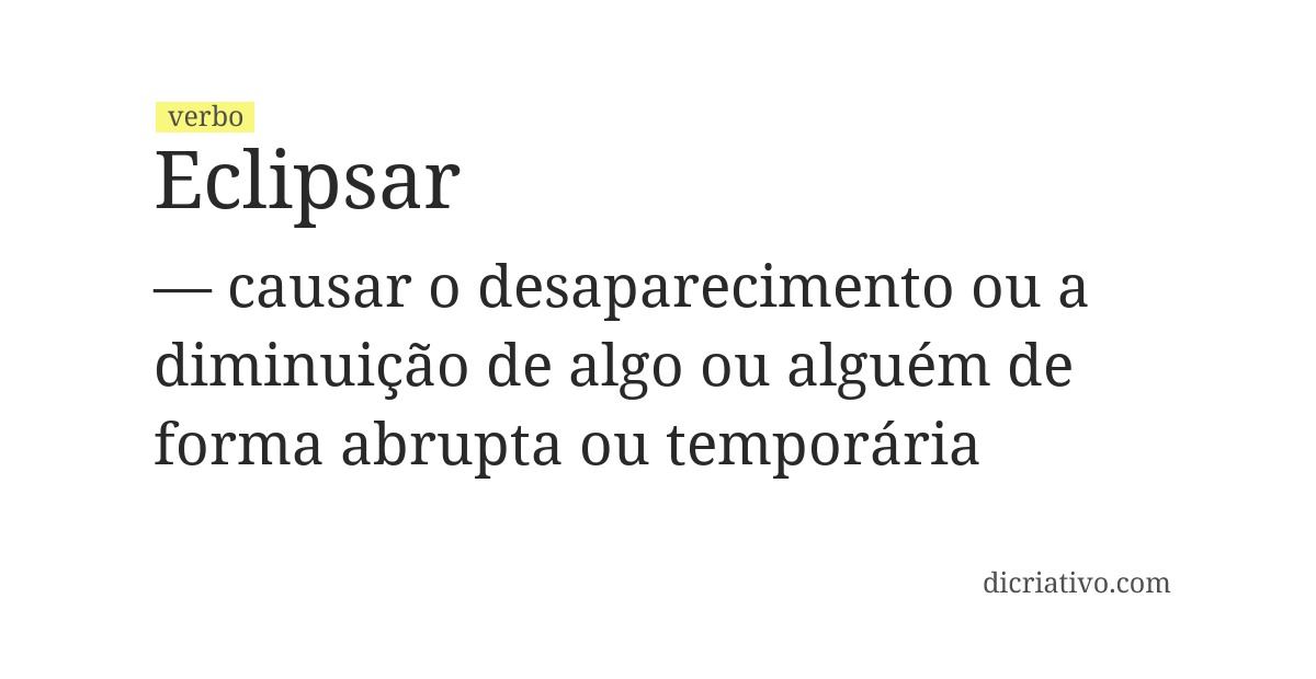 Significado de eclipsar
