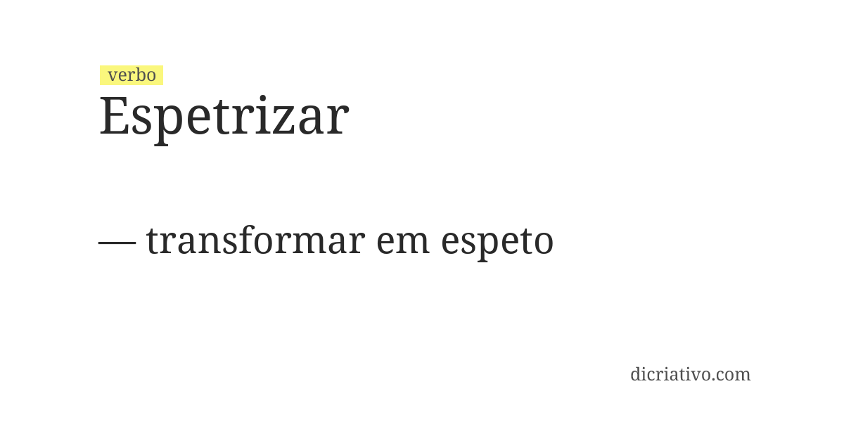 Significado de espetrizar